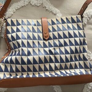 Stella Dot canvas and vegan leather bag